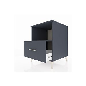 Kronos Komodin Tek Raflı Tek Çekmeceli 60x59x80 Antrasit-antrasit
