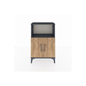 Arges Komodin 2 Raflı 2 Kapaklı 60x30x96 Antrasit-çam