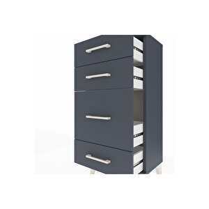 Arges Komodin 4 Çekmeceli 44x30x96 Antrasit-antrasit