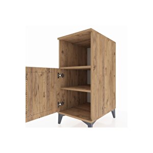 Kronos Komodin 2 Raflı Tek Kapaklı 44x59x96 Çam-çam