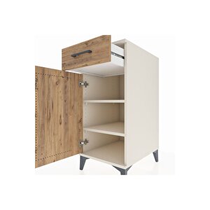 Kronos Komodin 2 Raflı Tek Çekmeceli Tek Kapaklı 44x59x96 Aytaşı-çam