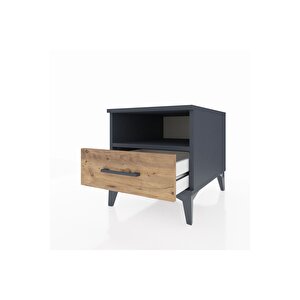 Kronos Komodin Tek Raflı Tek Çekmeceli 44x59x48 Antrasit-çam