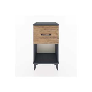 Arges Komodin Tek Çekmeceli 44x30x80 Antrasit-çam