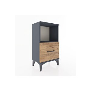 Arges Komodin Tek Çekmeceli 44x30x80 Antrasit-çam