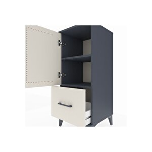 Hyperion Komodin 2 Raflı Tek Çekmeceli Tek Kapaklı 44x44x106 Antrasit-aytaşı