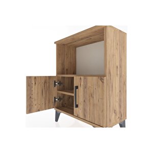 Arges Komodin 2 Raflı 2 Kapaklı 60x30x80 Çam-çam