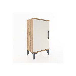 Arges Komodin 2 Raflı Tek Kapaklı 44x30x80 Çam-aytaşı