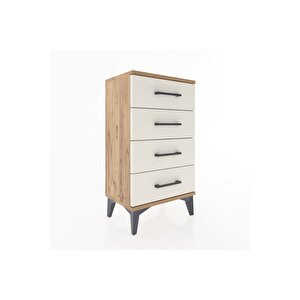 Arges Komodin 2 Raflı Tek Kapaklı 44x30x80 Çam-aytaşı