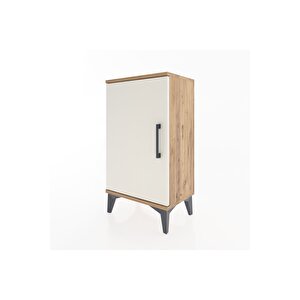 Arges Komodin 2 Raflı Tek Kapaklı 44x30x80 Çam-aytaşı