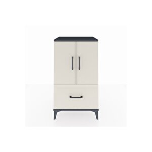 Hyperion Komodin 2 Raflı Tek Çekmeceli 2 Kapaklı 60x44x106 Antrasit-aytaşı