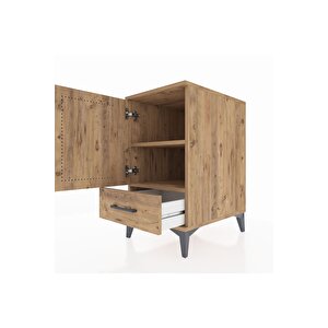 Kronos Komodin 2 Raflı Tek Çekmeceli Tek Kapaklı 44x59x80 Çam-çam