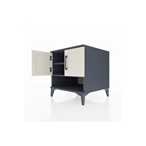 Kronos Komodin 2 Raflı 2 Kapaklı 60x59x64 Antrasit-aytaşı