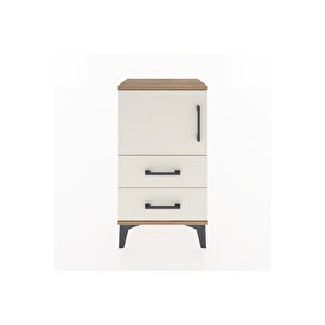 Arges Komodin 2 Raflı 2 Çekmeceli Tek Kapaklı 44x30x80 Çam-aytaşı
