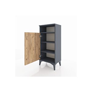 Arges Komodin 3 Raflı Tek Kapaklı 44x30x96 Antrasit-çam