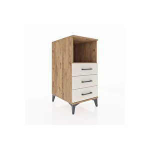 Kronos Komodin Tek Raflı 3 Çekmeceli 44x59x96 Çam-aytaşı