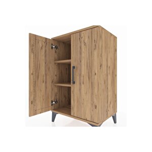 Hyperion Komodin 2 Raflı 2 Kapaklı 60x44x96 Çam-çam