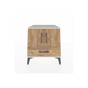 Kronos Komodin 2 Raflı Tek Çekmeceli 2 Kapaklı 60x59x64 Aytaşı-çam