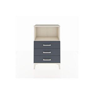 Arges Komodin Tek Raflı 3 Çekmeceli 60x30x96 Aytaşı-antrasit