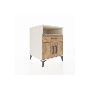 Kronos Komodin 2 Raflı Tek Çekmeceli 2 Kapaklı 60x59x80 Aytaşı-çam