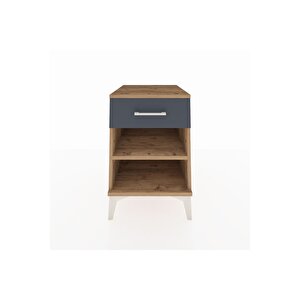 Kronos Komodin Tek Raflı Tek Çekmeceli 44x59x64 Çam-antrasit