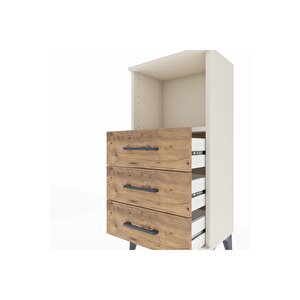 Arges Komodin Tek Raflı 3 Çekmeceli 44x30x96 Aytaşı-çam