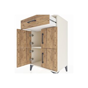 Hyperion Komodin Tek Raflı Tek Çekmeceli 4 Kapaklı 60x44x96 Aytaşı-çam