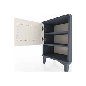 Arges Komodin 2 Raflı Tek Kapaklı 44x30x64 Antrasit-aytaşı