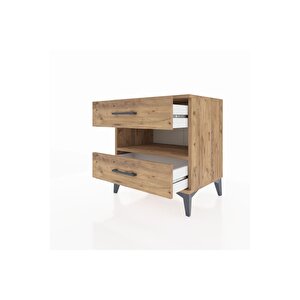 Hyperion Komodin Tek Raflı 2 Çekmeceli 60x44x64 Çam-çam