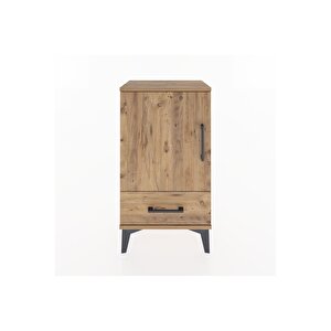 Arges Komodin 2 Raflı Tek Çekmeceli Tek Kapaklı 44x30x80 Çam-çam