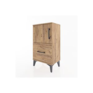 Arges Komodin 2 Raflı Tek Çekmeceli Tek Kapaklı 44x30x80 Çam-çam