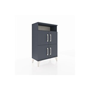 Arges Komodin Tek Raflı 4 Kapaklı 60x30x96 Antrasit-antrasit