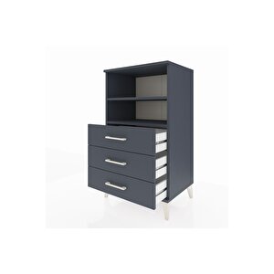 Hyperion Komodin 2 Raflı 3 Çekmeceli 60x44x106 Antrasit-antrasit