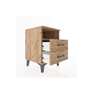 Hyperion Komodin Tek Raflı 2 Çekmeceli 44x44x64 Çam-çam
