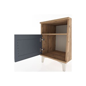 Hyperion Komodin Tek Raflı Tek Kapaklı 44x44x64 Çam-antrasit