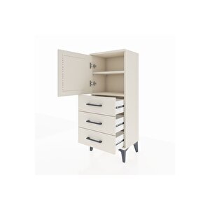 Arges Komodin 2 Raflı 3 Çekmeceli Tek Kapaklı 44x30x106 Aytaşı-aytaşı