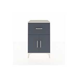 Hyperion Komodin Tek Raflı Tek Çekmeceli 2 Kapaklı 60x44x96 Aytaşı-antrasit