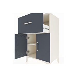 Hyperion Komodin Tek Raflı Tek Çekmeceli 2 Kapaklı 60x44x96 Aytaşı-antrasit