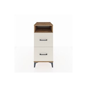 Kronos Komodin Tek Raflı 2 Çekmeceli 44x59x96 Çam-aytaşı