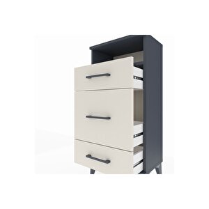 Arges Komodin Tek Raflı 3 Çekmeceli 44x30x96 Antrasit-aytaşı