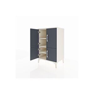 Hyperion Komodin 3 Raflı 4 Kapaklı 60x44x96 Aytaşı-antrasit