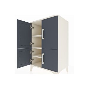 Hyperion Komodin 3 Raflı 4 Kapaklı 60x44x96 Aytaşı-antrasit