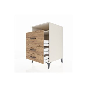 Kronos Komodin Tek Raflı 3 Çekmeceli 60x59x96 Aytaşı-çam