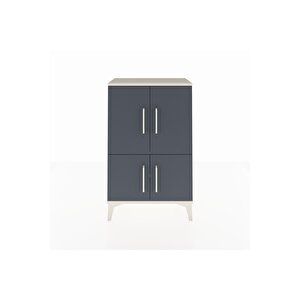 Arges Komodin 2 Raflı 4 Kapaklı 60x30x96 Aytaşı-antrasit