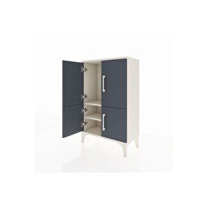 Arges Komodin 2 Raflı 4 Kapaklı 60x30x96 Aytaşı-antrasit