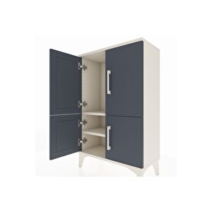 Arges Komodin 2 Raflı 4 Kapaklı 60x30x96 Aytaşı-antrasit