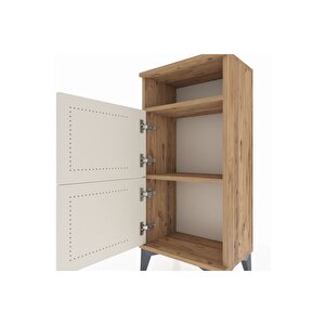 Arges Komodin Tek Raflı 2 Kapaklı 44x30x96 Çam-aytaşı