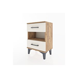 Arges Komodin Tek Raflı 2 Çekmeceli 44x30x64 Çam-aytaşı