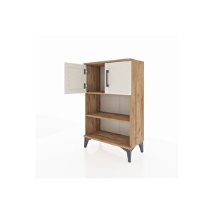 Arges Komodin 2 Raflı 2 Kapaklı 60x30x96 Çam-aytaşı