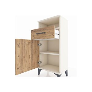 Arges Komodin 2 Raflı Tek Çekmeceli Tek Kapaklı 44x30x96 Aytaşı-çam