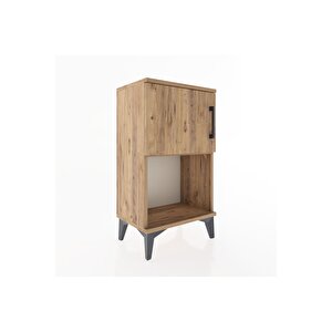 Arges Komodin 2 Raflı Tek Kapaklı 44x30x80 Çam-çam